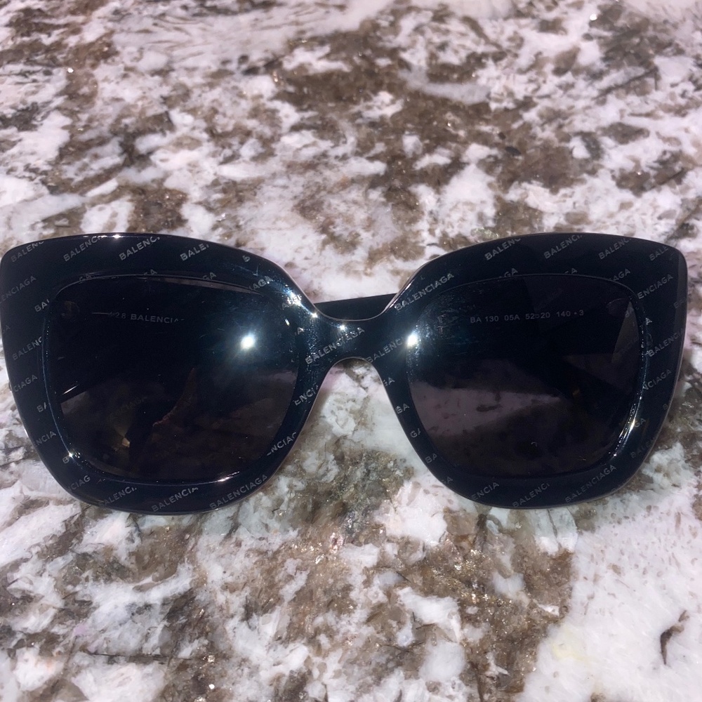 Balenciaga Black Oversized Sunglasses